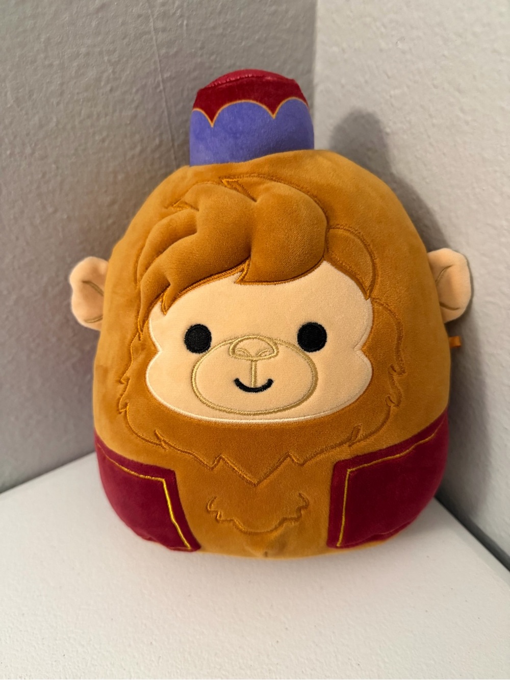 Cute Brown Lion Plush with Red & Purple Hat - Kid-Friendly Stuffed Animal